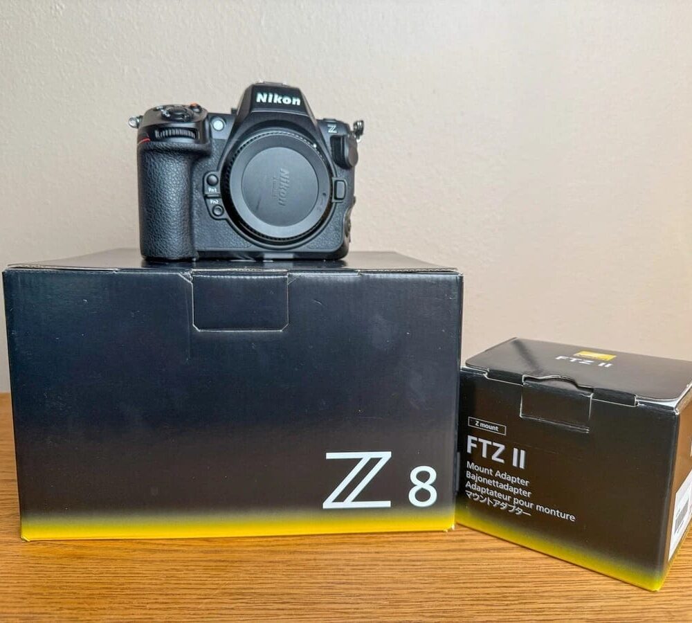 Nikon Z8 Mirrorless Camera Body W FTZ II Adapter 3 Batteries and Cage