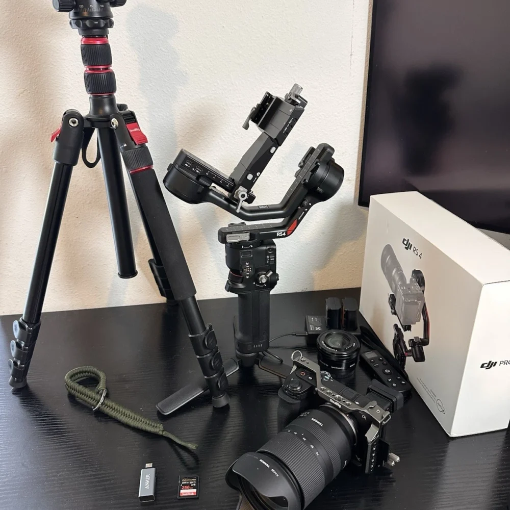 Sony Alpha 6700 Mirrorless Camera Body Tamron 17-70mm F/2.8 Di III-A VC RXD Lens W DJI RS4 Gimball